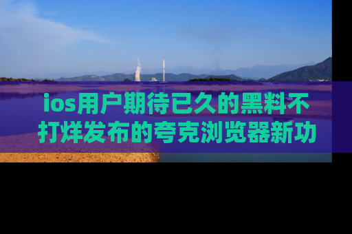 ios用户期待已久的黑料不打烊发布的夸克浏览器新功能上线啦!