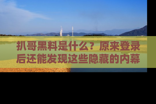 扒哥黑料是什么?原来登录后还能发现这些隐藏的内幕!