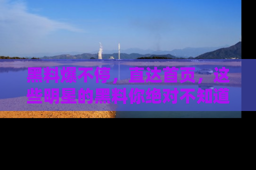 黑料爆不停，直达首页，这些明星的黑料你绝对不知道！