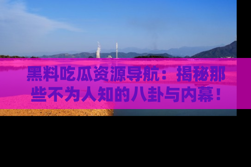 黑料吃瓜资源导航：揭秘那些不为人知的八卦与内幕！
