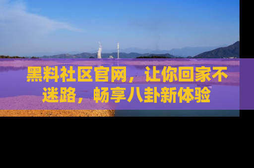 黑料社区官网，让你回家不迷路，畅享八卦新体验