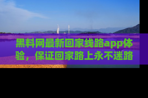 黑料网最新回家线路app体验,保证回家路上永不迷路顺畅