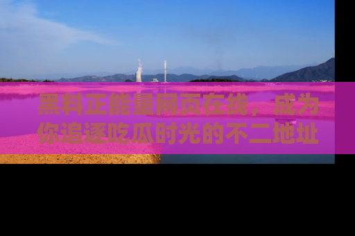 黑料正能量网页在线，成为你追逐吃瓜时光的不二地址选择