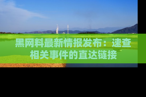 黑网料最新情报发布：速查相关事件的直达链接
